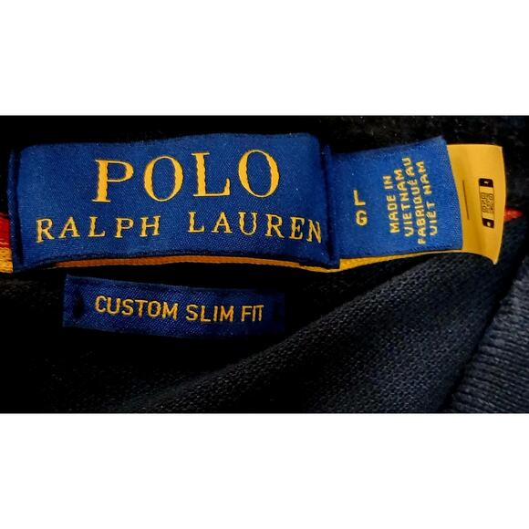 RARE Polo Ralph Lauren Germany #3 Shirt L Black Rugby Crest Double Sided Pony - Picture 7 of 8